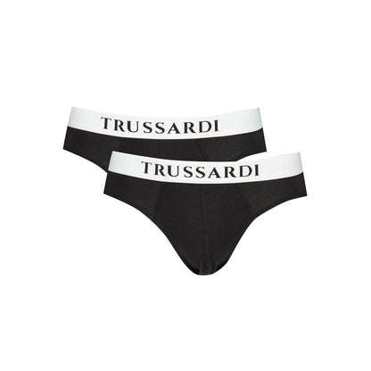 Trussardi Black Cotton Underwear Bi-Pack