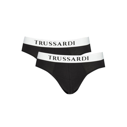 Trussardi Black Cotton Underwear Bi-Pack