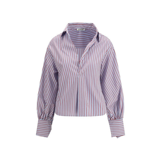 Sosue Light Blue Cotton Pattern Shirt - Claire Stripes