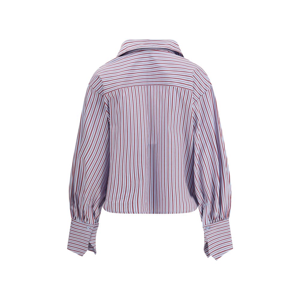 Sosue Light Blue Cotton Pattern Shirt - Claire Stripes