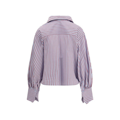 Sosue Light Blue Cotton Pattern Shirt - Claire Stripes
