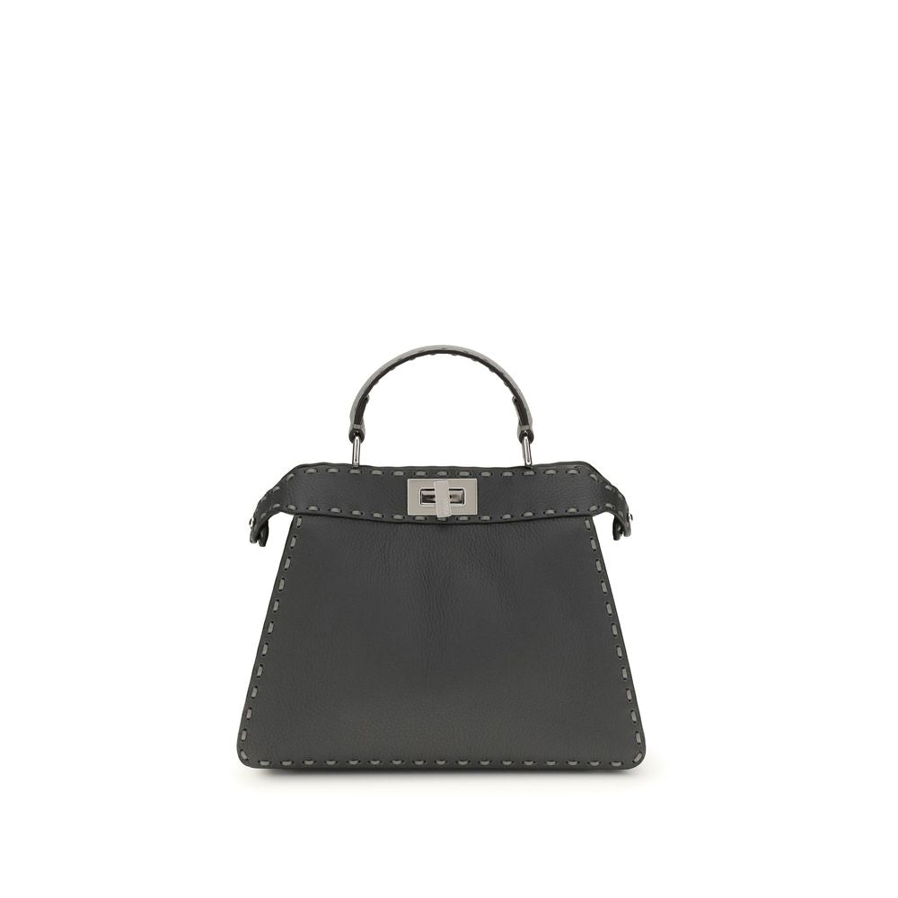 Fendi Peekaboo ISeeU Small Handbag in Gray Blue Leather
