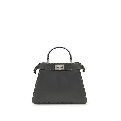 Fendi Peekaboo ISeeU Small Handbag in Gray Blue Leather