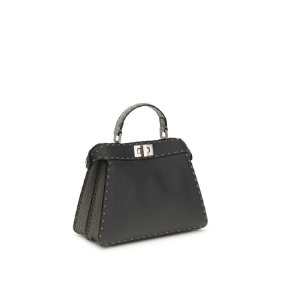 Fendi Peekaboo ISeeU Small Handbag in Gray Blue Leather