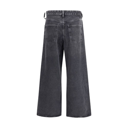 Agolde Vana Wide Leg Jeans in Grey Cotton Denim
