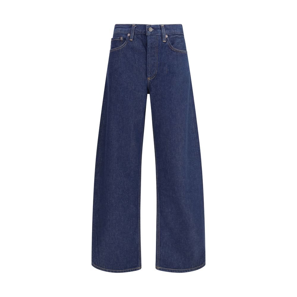 Agolde Blue Cotton Wide-Leg Jeans