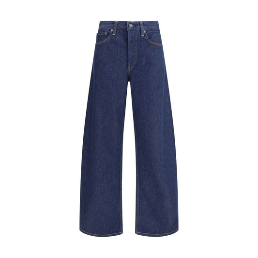 Agolde Blue Cotton Wide-Leg Jeans