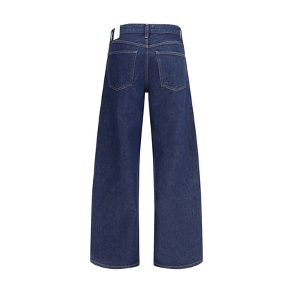Agolde Blue Cotton Wide-Leg Jeans