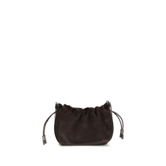 Brunello Cucinelli Mellow Mini Ponyhair Shoulder Bag with Precious Chain