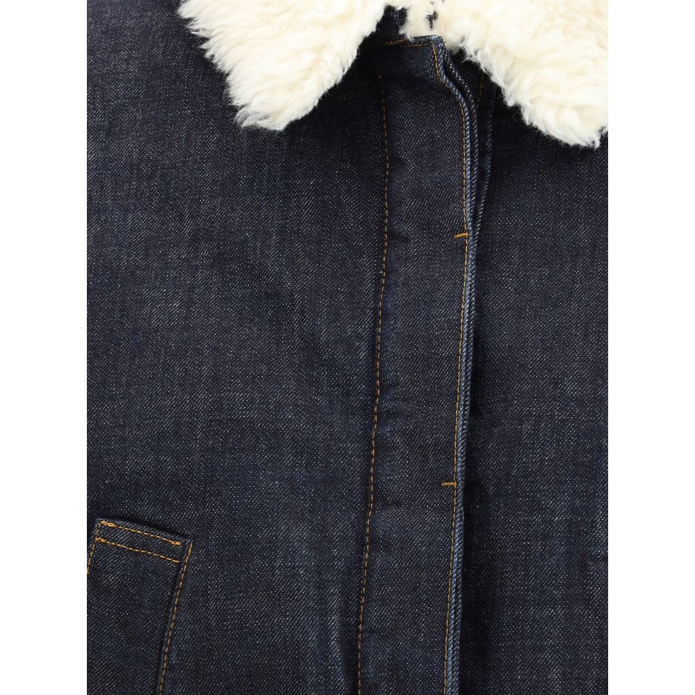 Jacquemus Blue De-Nîmes Ovalo Denim Aviator Bomber Jacket