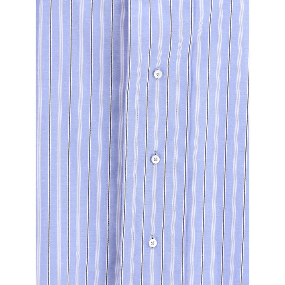 Maison Margiela Light Blue Cotton Pattern Shirt