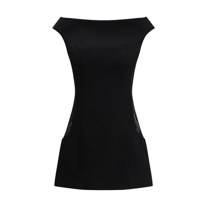 Marine Serre Black Fleece Wool Casual Dress