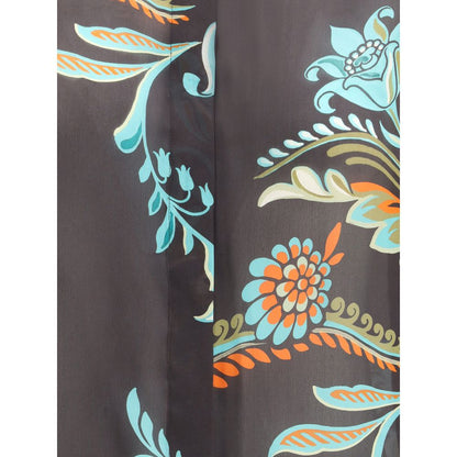 Etro Long Narcissus Print Silk Shirt