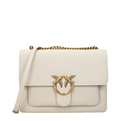 PINKO Beige Leather Crossbody Bag - Elevate Your Everyday Style