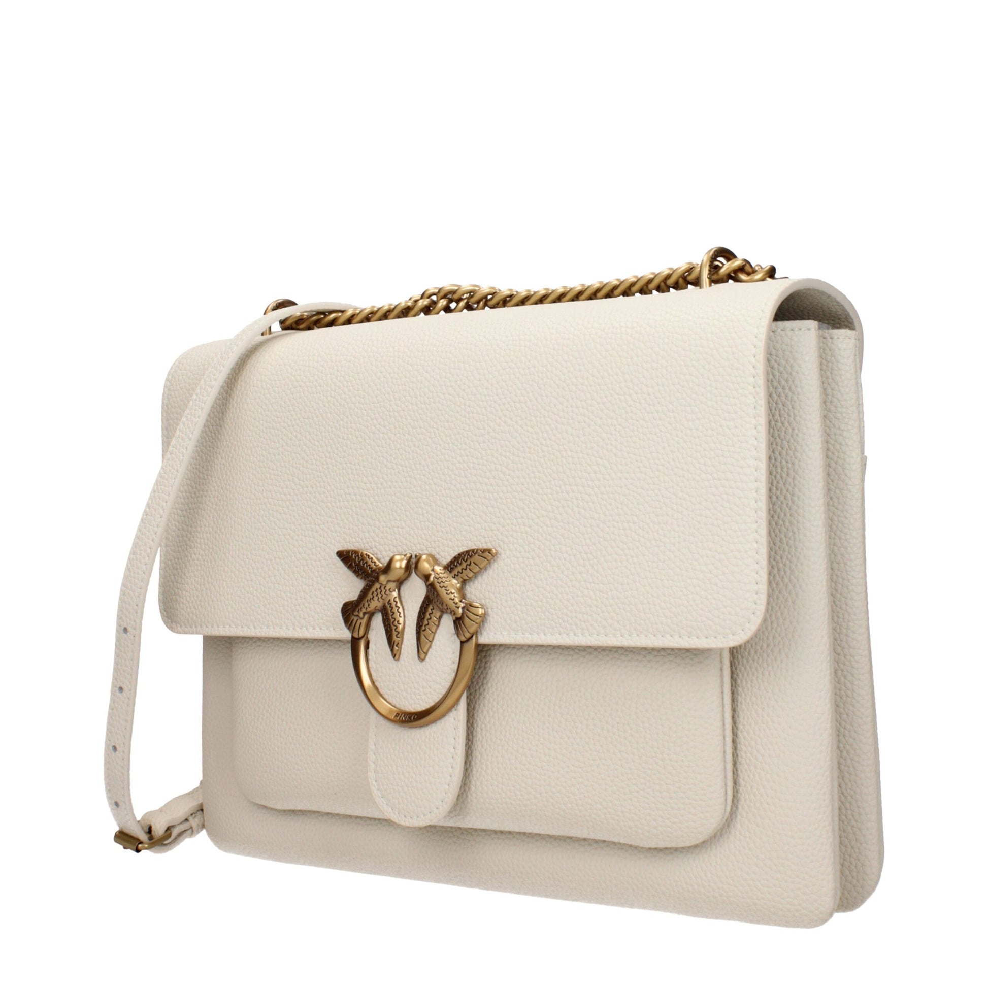 PINKO Beige Leather Crossbody Bag - Elevate Your Everyday Style