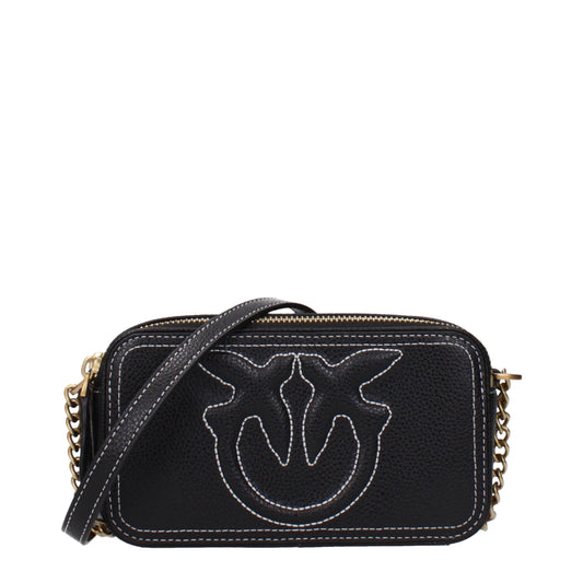 PINKO Black Leather Crossbody Bag: A Chic Statement Piece