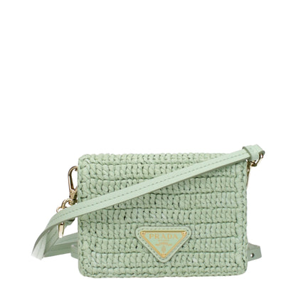 Prada Green Raffia Crossbody Bag - A Fusion of Elegance and Function