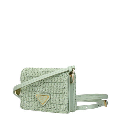 Prada Green Raffia Crossbody Bag - A Fusion of Elegance and Function