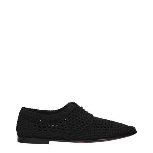 Dolce & Gabbana Black Fabric Oxfords and Derbies