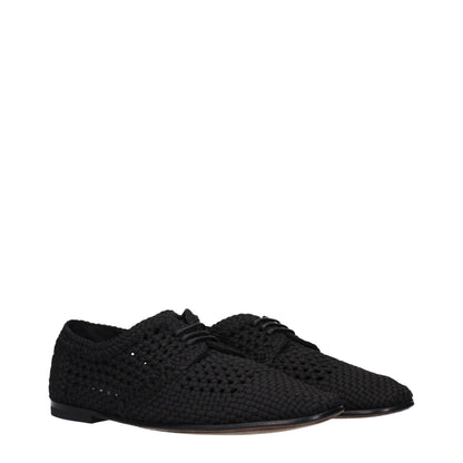 Dolce & Gabbana Black Fabric Oxfords and Derbies