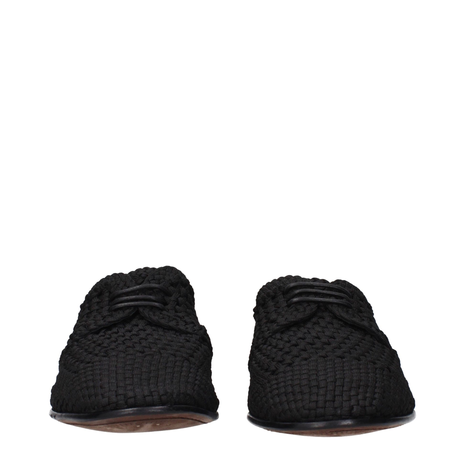 Dolce & Gabbana Black Fabric Oxfords and Derbies
