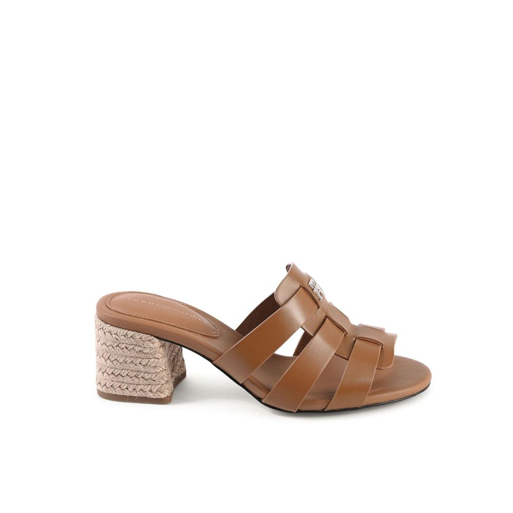 Tommy Hilfiger Brown Leather Platform Sandals for Women