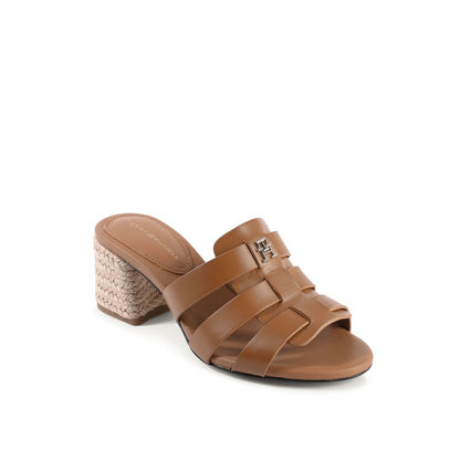 Tommy Hilfiger Brown Leather Platform Sandals for Women
