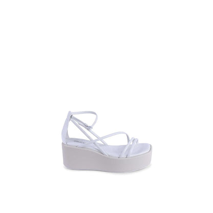 Calvin Klein White Leather Platform Sandals