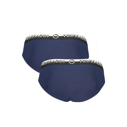 Trussardi Blue Cotton Underwear Bi-Pack Slip