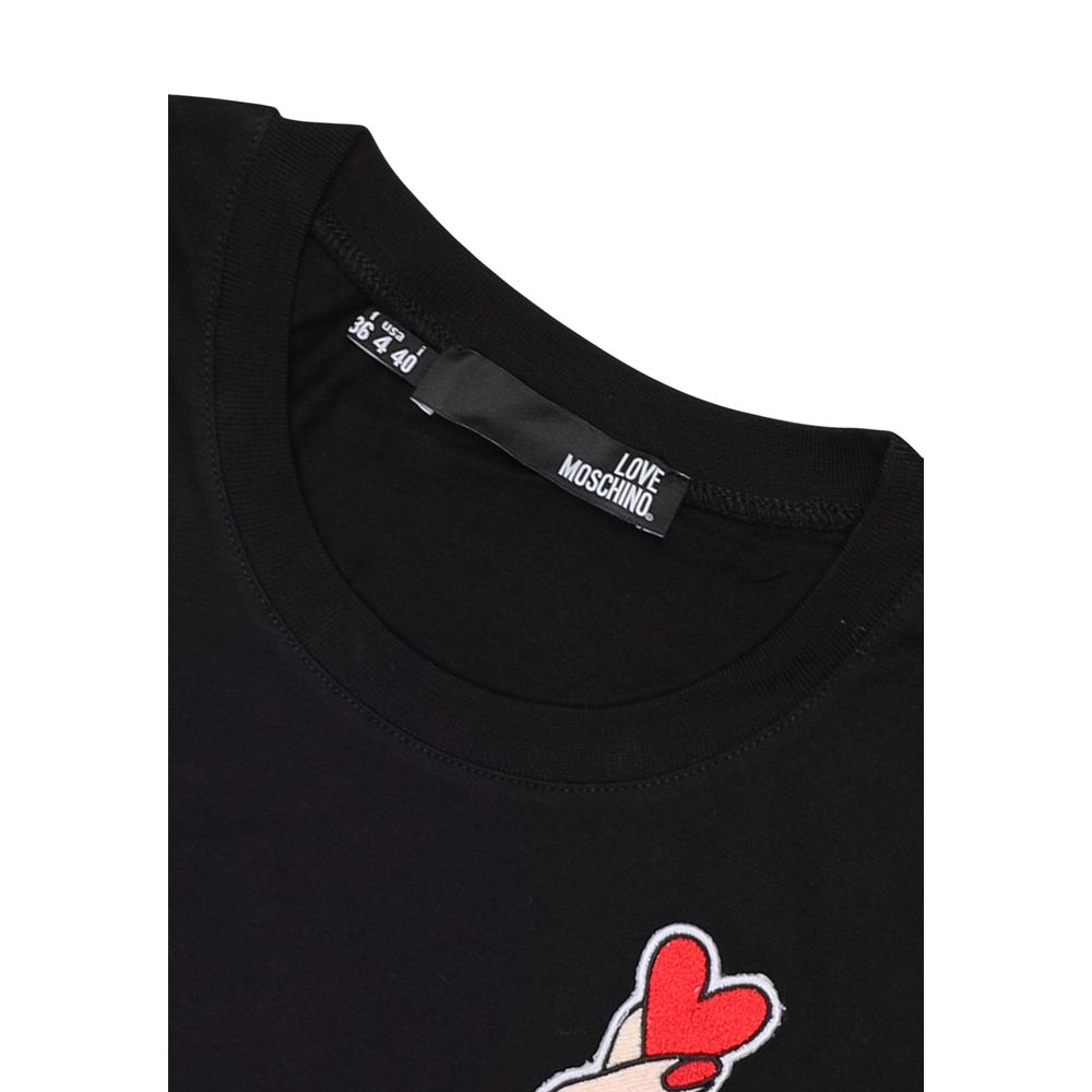 Love Moschino Black Cotton T-Shirt