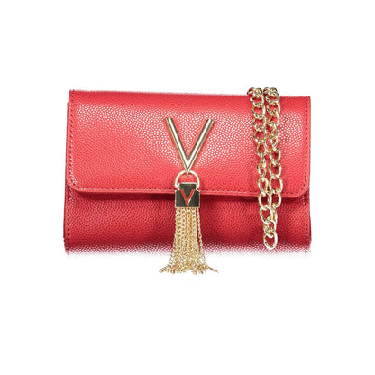 Mario Valentino Red Leather Handbag with Removable Chain Strap