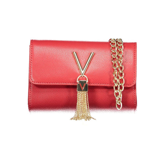 Mario Valentino Red Leather Handbag with Removable Chain Strap