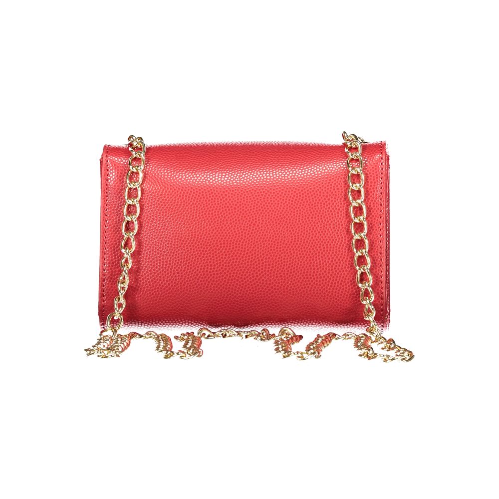 Mario Valentino Red Leather Handbag with Removable Chain Strap