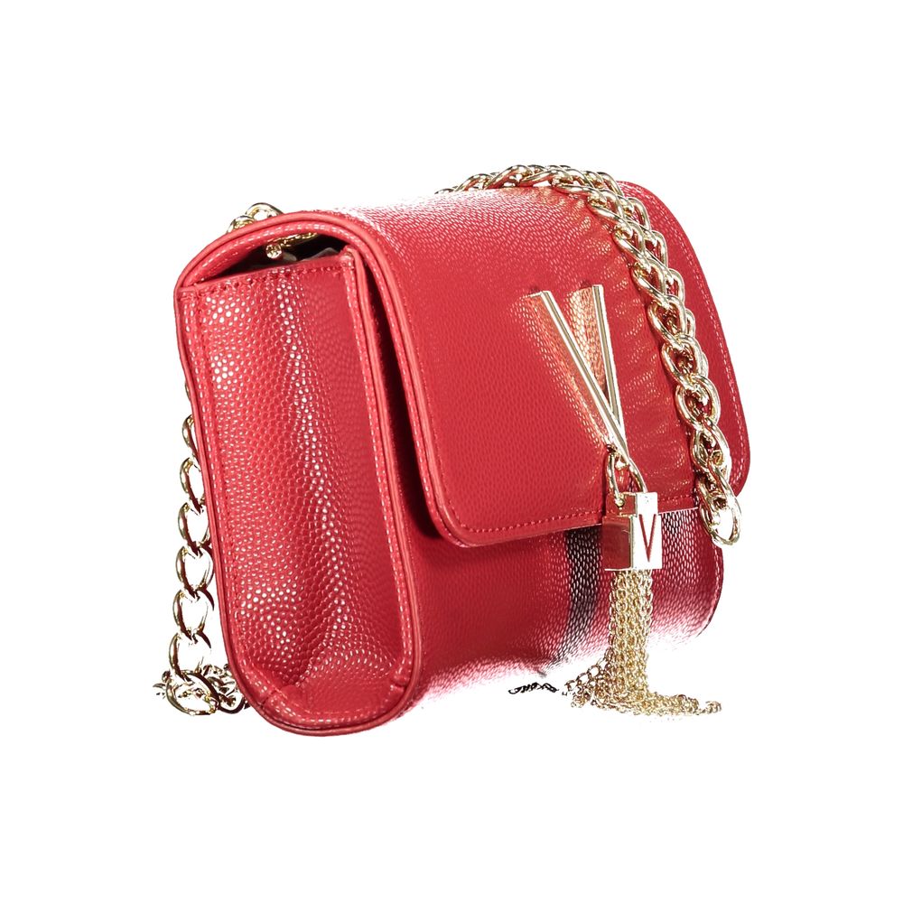 Mario Valentino Red Leather Handbag with Removable Chain Strap