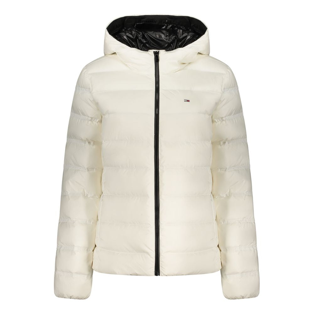 Tommy Hilfiger White Polyester Jacket with Hood
