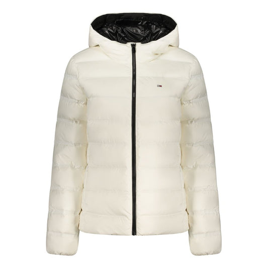 Tommy Hilfiger White Polyester Jacket with Hood