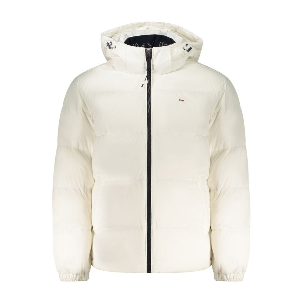 Tommy Hilfiger White Polyester Removable Hooded Jacket