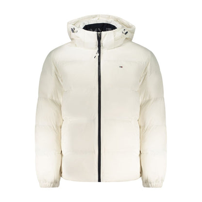 Tommy Hilfiger White Polyester Removable Hooded Jacket