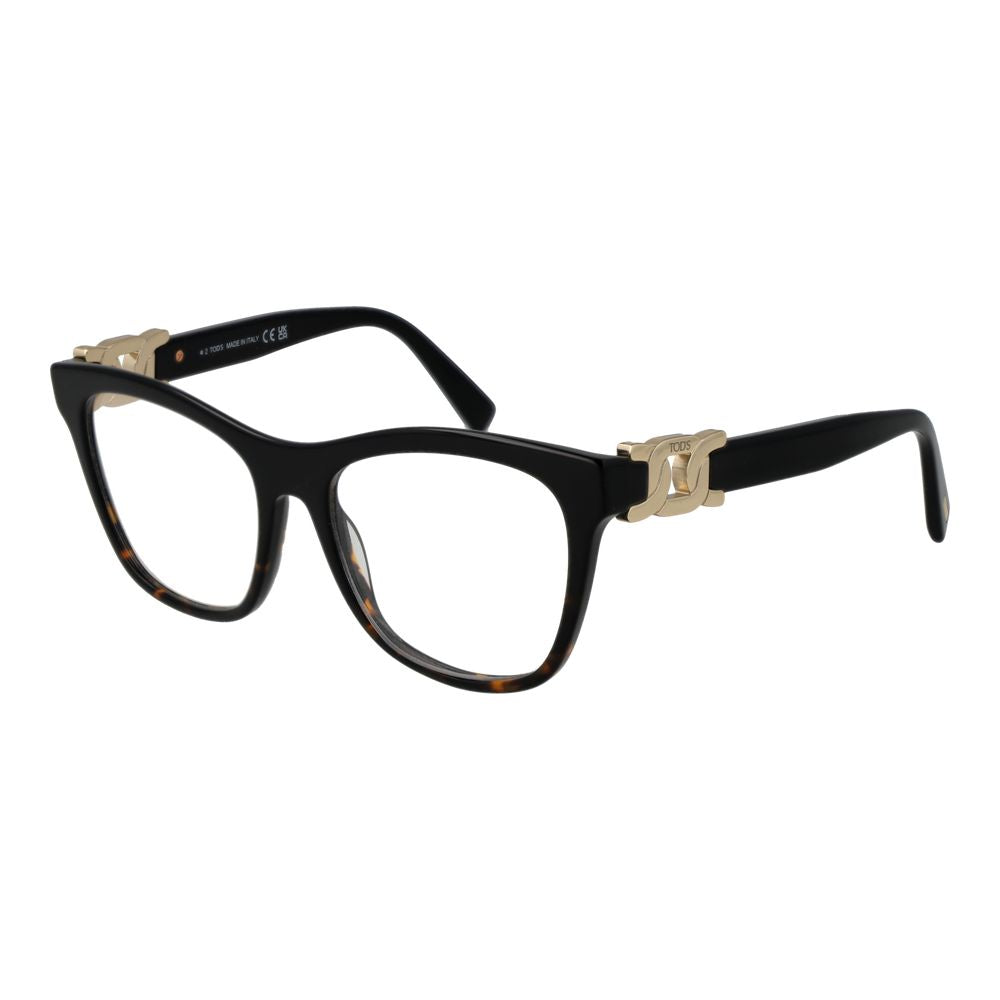 Tod's Women's Black Acetate Glasses – Square Full-Rim Frames