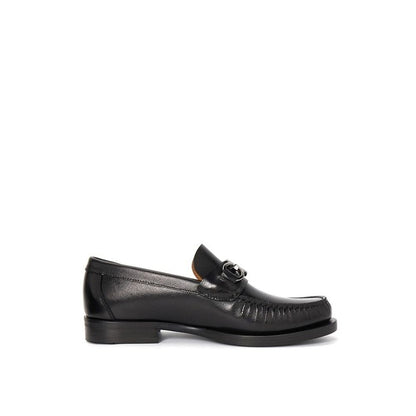 Salvatore Ferragamo Black Calfskin Slip-On Loafers for Men