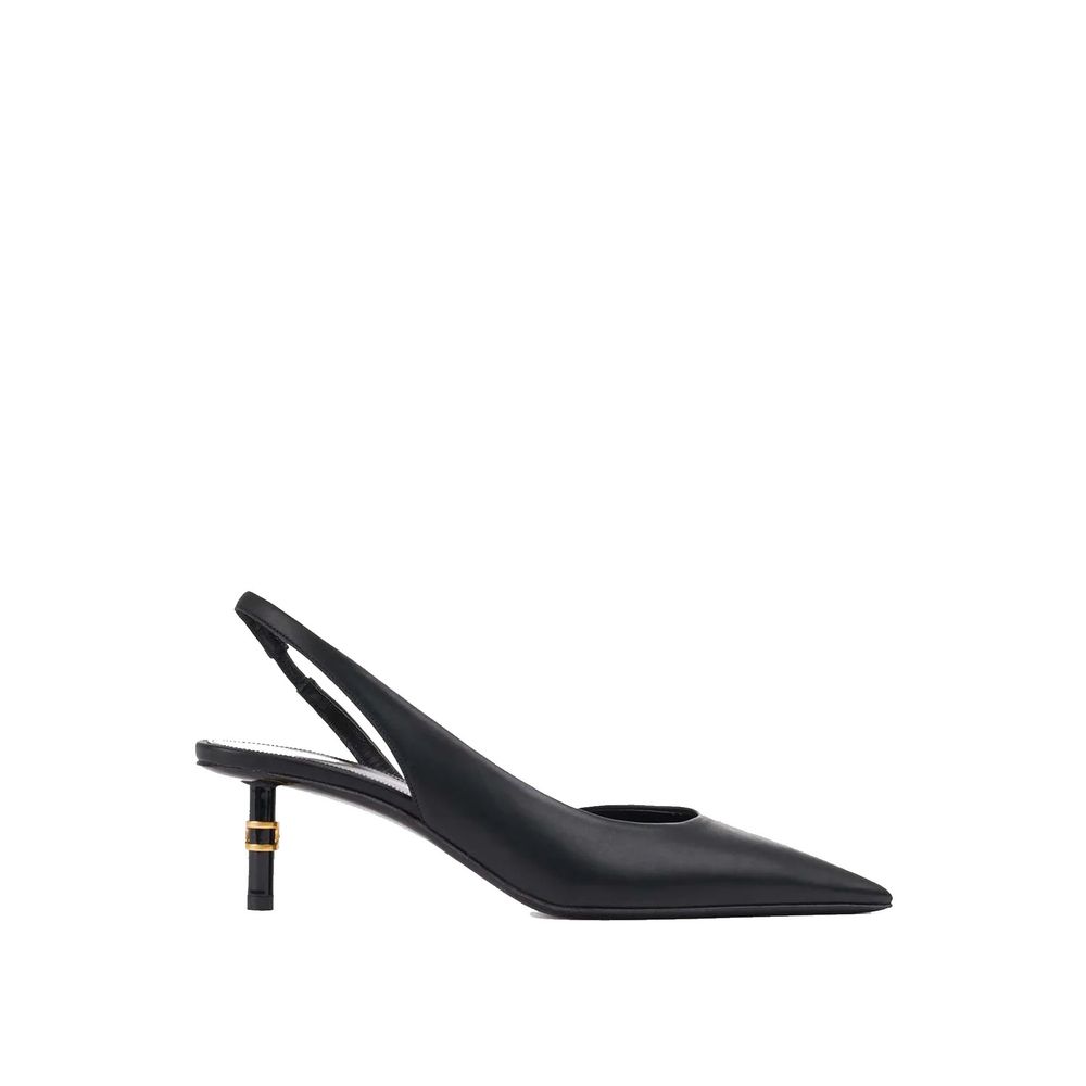 Chloé Black Leather Marcie Slingback Pumps