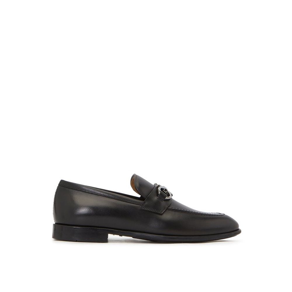 Salvatore Ferragamo Black Calfskin Slip-On Loafers for Men