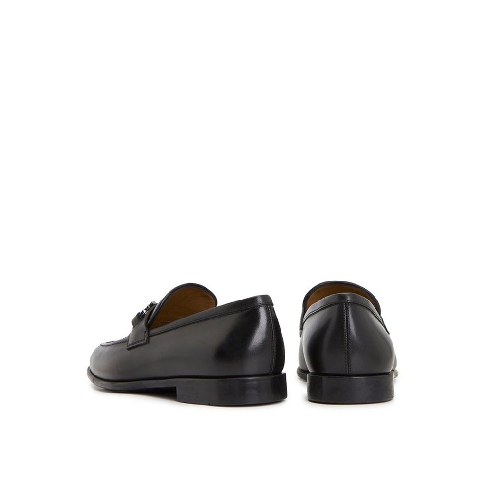 Salvatore Ferragamo Black Calfskin Slip-On Loafers for Men