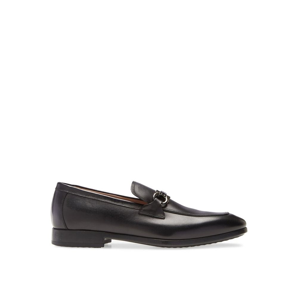 Salvatore Ferragamo Black Calfskin Slip-On Loafers for Men