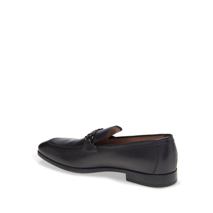 Salvatore Ferragamo Black Calfskin Slip-On Loafers for Men
