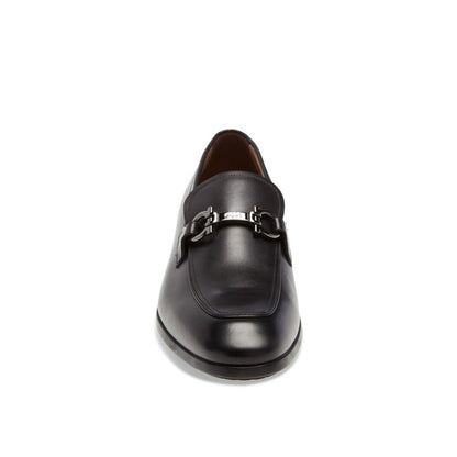 Salvatore Ferragamo Black Calfskin Slip-On Loafers for Men