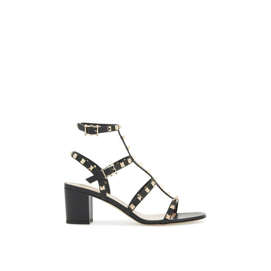 Valentino Garavani Black Calfskin Sandals - Elegance Redefined