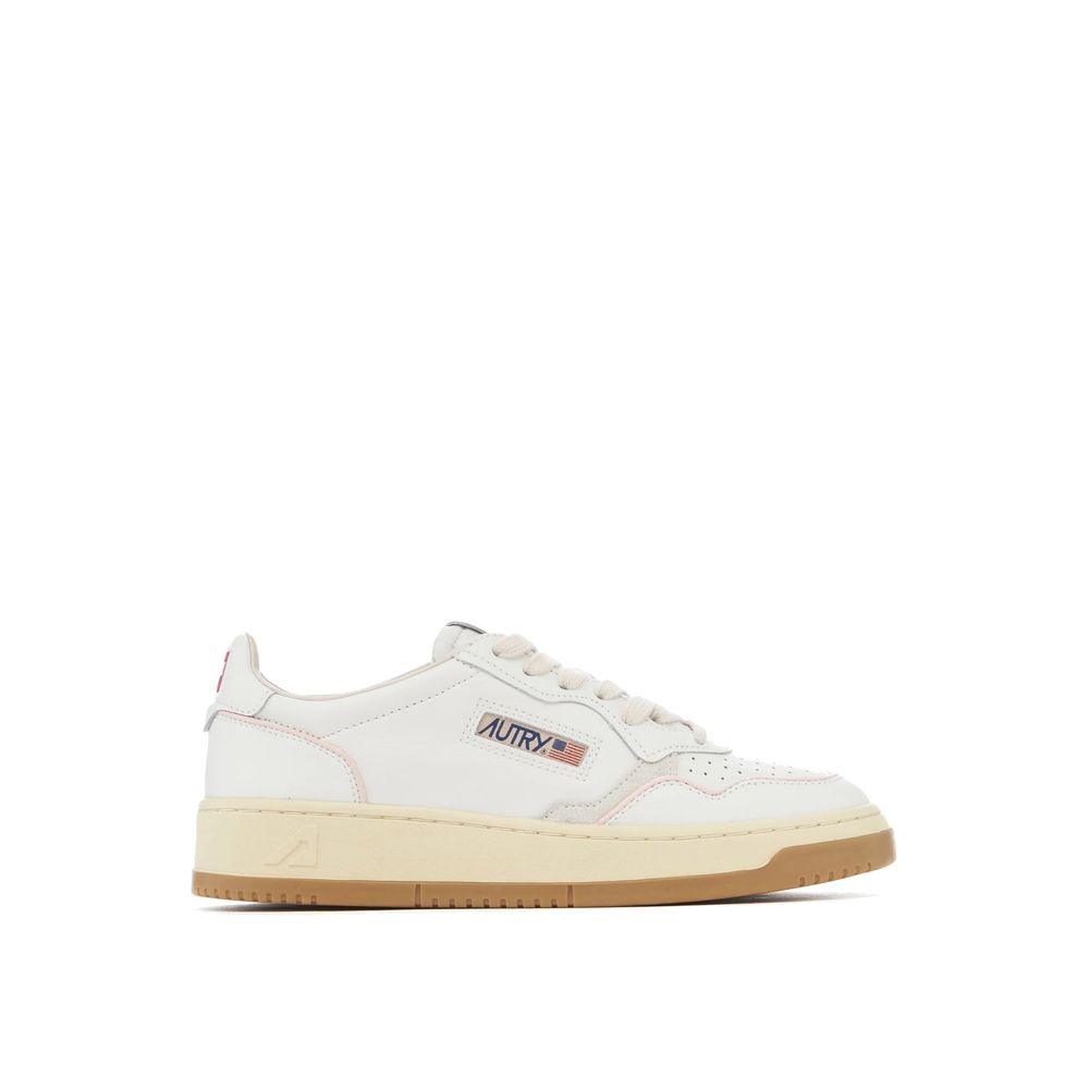 Autry White Goatskin Low Top Sneakers for Women