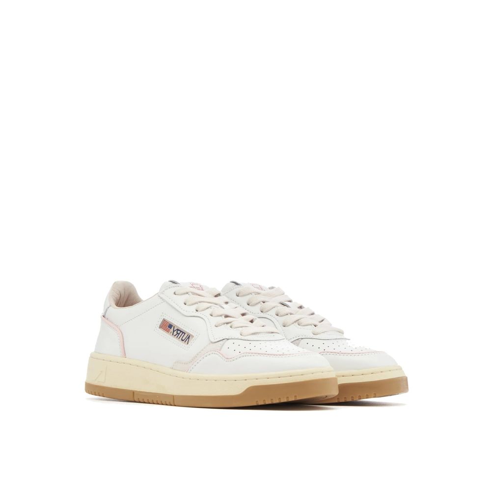 Autry White Goatskin Low Top Sneakers for Women