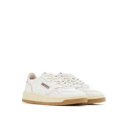 Autry White Goatskin Low Top Sneakers for Women